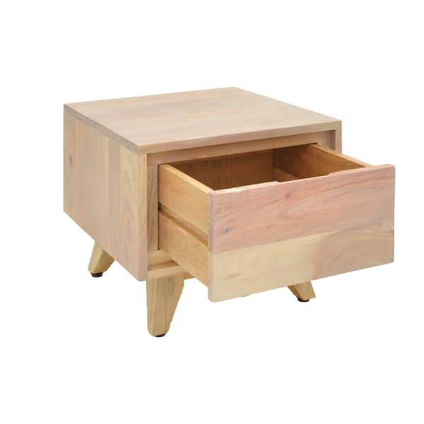 376 000001 2 Emira bedside table pakoworld acacia wood in natural shade 40x40x35cmIndoor furniture > Bedside tables