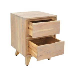 376 000002 2 Emira bedside table pakoworld acacia wood in natural shade 40x40x54cmIndoor furniture > Bedside tables