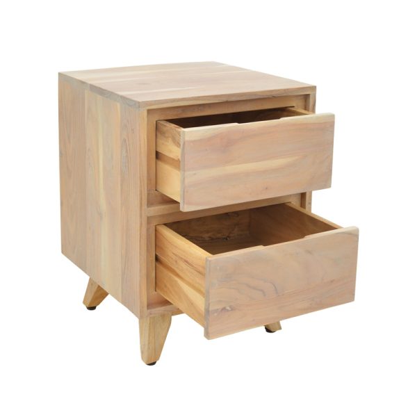 376 000002 2 Emira bedside table pakoworld acacia wood in natural shade 40x40x54cmIndoor furniture > Bedside tables