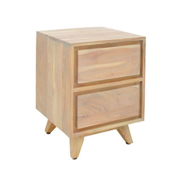 376 000002 Emira bedside table pakoworld acacia wood in natural shade 40x40x54cmIndoor furniture > Bedside tables