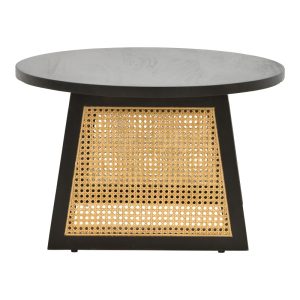 376 000006 3 Tamarind pakoworld table mango wood-natural rattan in black shade Φ65x40cmIndoor furniture > Coffee tables