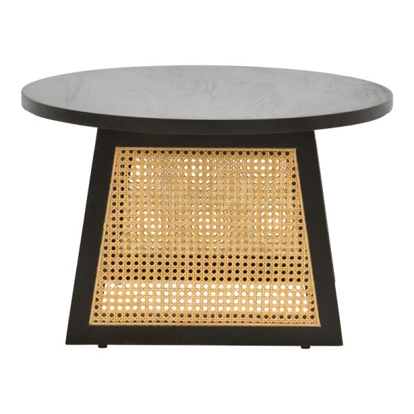376 000006 3 Tamarind pakoworld table mango wood-natural rattan in black shade Φ65x40cmIndoor furniture > Coffee tables