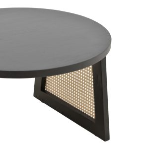 376 000006 4 Tamarind pakoworld table mango wood-natural rattan in black shade Φ65x40cmIndoor furniture > Coffee tables