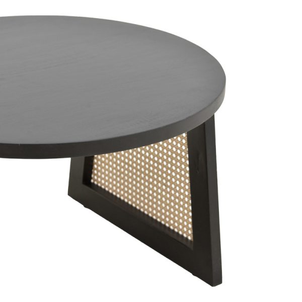 376 000006 4 Tamarind pakoworld table mango wood-natural rattan in black shade Φ65x40cmIndoor furniture > Coffee tables