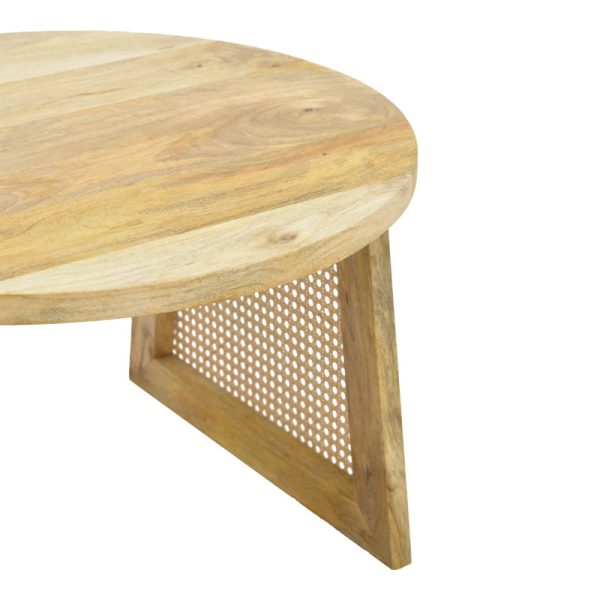 376 000007 4 Tamarind pakoworld table mango wood-natural rattan in natural shade Φ65x40cmIndoor furniture > Coffee tables