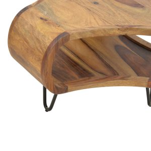 376 000009 4 Merck pakoworld table solid sheesham wood in walnut color with black metal legs D55x38cmIndoor furniture > Coffee tables
