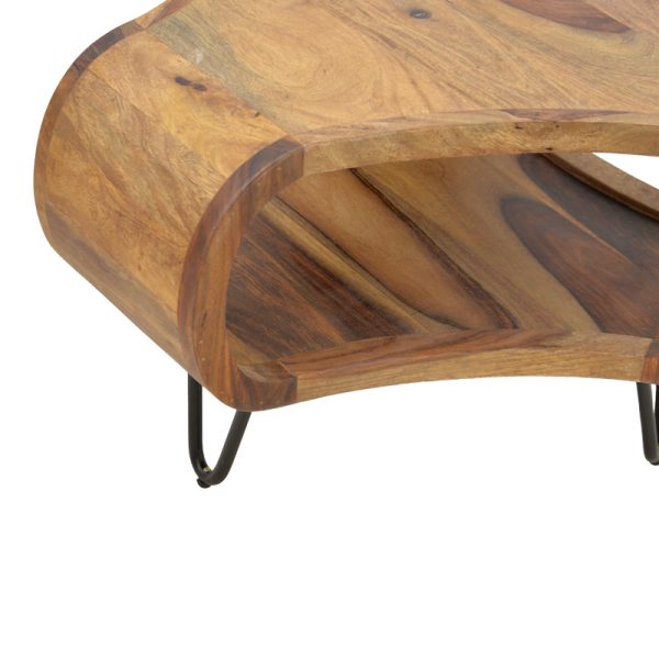 376 000009 4 Merck pakoworld table solid sheesham wood in walnut color with black metal legs D55x38cmIndoor furniture > Coffee tables