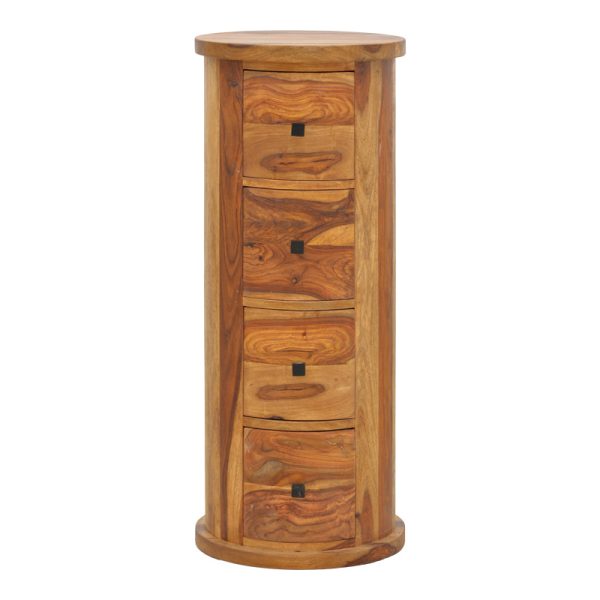 376 000012 3 Settie pakoworld chest of drawers, solid sheesham wood in walnut shade, Φ35x85cmIndoor furniture > Drawers-consoles