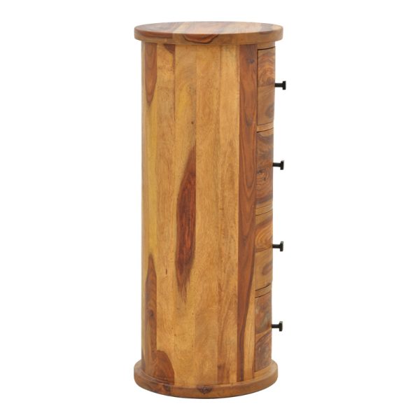 376 000012 4 Settie pakoworld chest of drawers, solid sheesham wood in walnut shade, Φ35x85cmIndoor furniture > Drawers-consoles