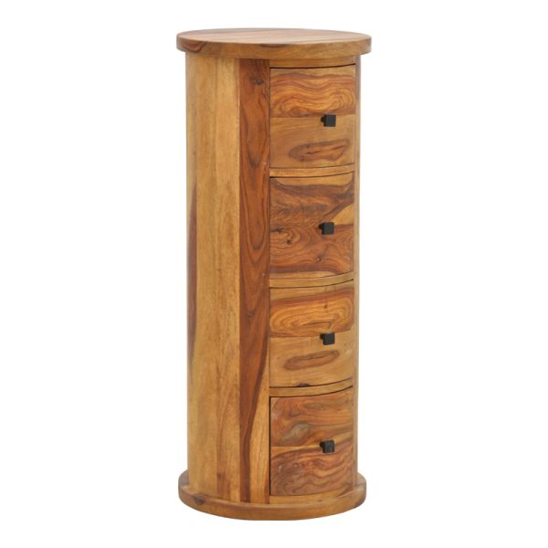 376 000012 Settie pakoworld chest of drawers, solid sheesham wood in walnut shade, Φ35x85cmIndoor furniture > Drawers-consoles