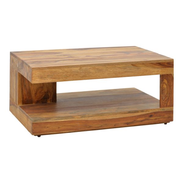 376 000013 Volino pakoworld table solid sheesham wood in walnut shade 90x60x40cmIndoor furniture > Coffee tables