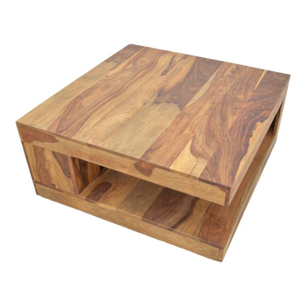 376 000014 3 Stolic pakoworld table solid sheesham wood in walnut shade 90x90x40cmIndoor furniture > Coffee tables