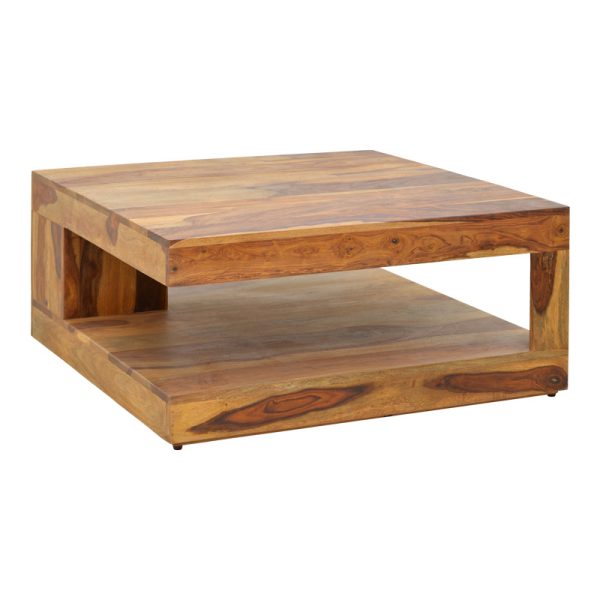 376 000014 Stolic pakoworld table solid sheesham wood in walnut shade 90x90x40cmIndoor furniture > Coffee tables