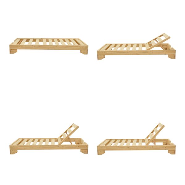 380 000001 3 Sun lounger Fendy pakoworld fir wood in natural color 71.5x200x24cmOutdoor furniture > Sunbeds