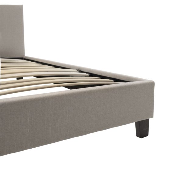 006 000035 2 Βed Mago pakoworld in ivory fabric 100x200cmIndoor furniture > Beds