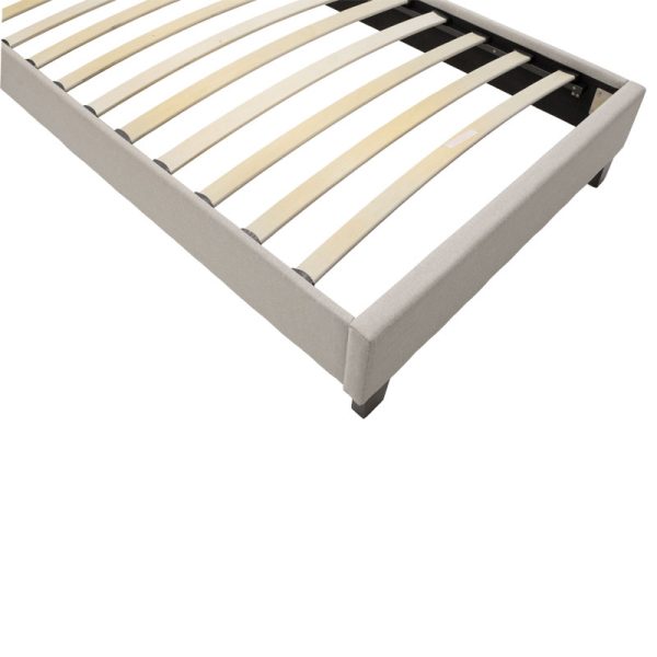 006 000035 3 Βed Mago pakoworld in ivory fabric 100x200cmIndoor furniture > Beds