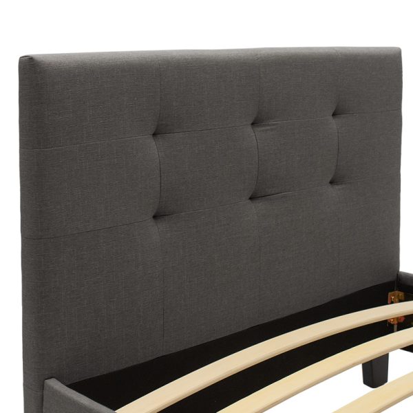 006 000036 3 Bed Mago pakoworld in dark grey fabric 100x200cmIndoor furniture > Beds