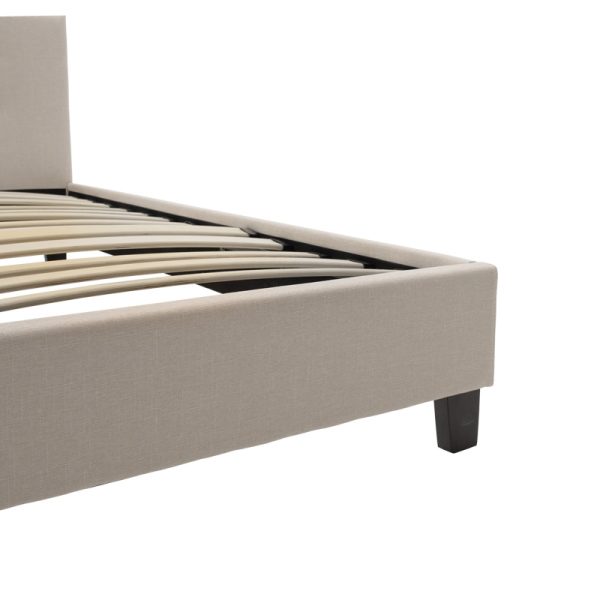 006 000037 2 Double bed Mago pakoworld in ivory fabric 150x200cmIndoor furniture > Beds