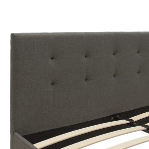 006 000038 3 Double bed Mago pakoworld in dark grey fabric 150x200cmIndoor furniture > Beds