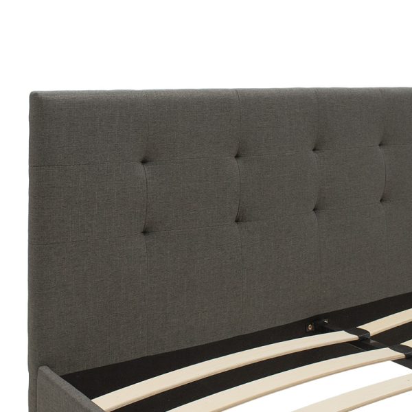 006 000038 3 Double bed Mago pakoworld in dark grey fabric 150x200cmIndoor furniture > Beds