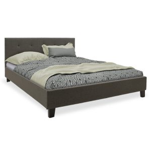 006 000038 Double bed Mago pakoworld in dark grey fabric 150x200cmIndoor furniture > Beds