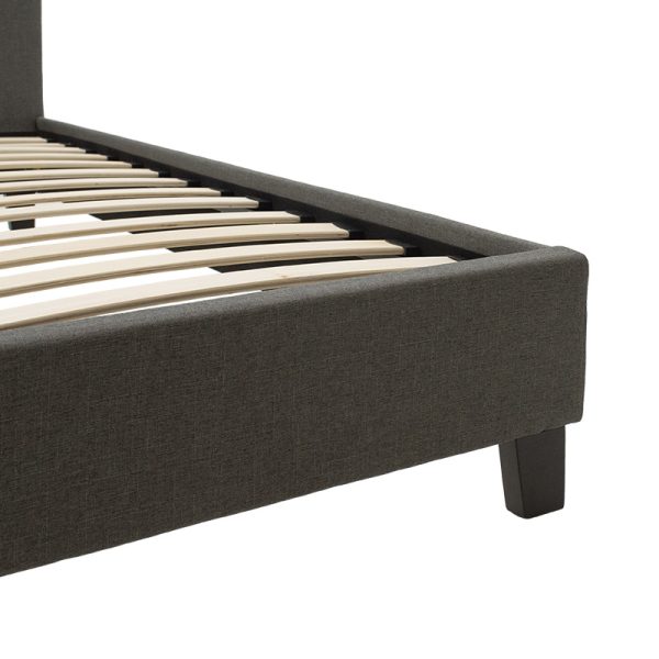 006 000038 4 Double bed Mago pakoworld in dark grey fabric 150x200cmIndoor furniture > Beds