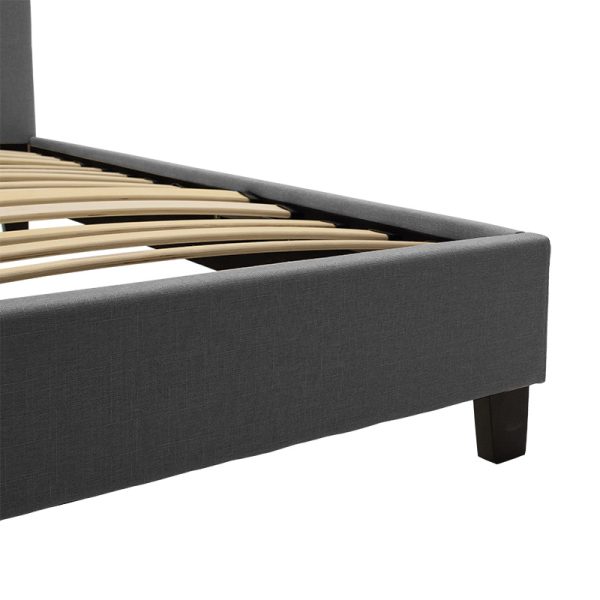 006 000042 2 Double bed Mago pakoworld in dark grey fabric 160x200cmIndoor furniture > Beds