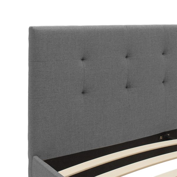 006 000042 4 Double bed Mago pakoworld in dark grey fabric 160x200cmIndoor furniture > Beds