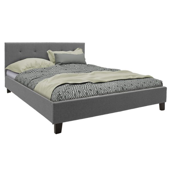 006 000042 Double bed Mago pakoworld in dark grey fabric 160x200cmIndoor furniture > Beds