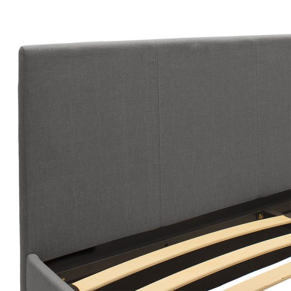 006 000043 4 Double bed Norse pakoworld fabric with storage space in dark grey in matte 160x200cmIndoor furniture > Beds