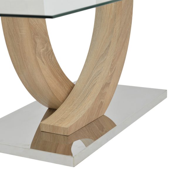 029 000238 3 Table Kasmora pakoworld natural wood-glass 110x60x45cmIndoor furniture > Coffee tables