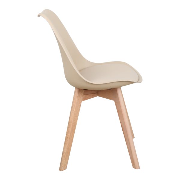 029 000340 2 Gaston chair pakoworld PP-PU taupe color - natural leg 43x51x75cmIndoor furniture > Chairs