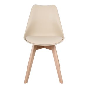 029 000340 3 Gaston chair pakoworld PP-PU taupe color - natural leg 43x51x75cmIndoor furniture > Chairs