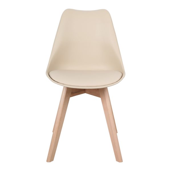 029 000340 3 Gaston chair pakoworld PP-PU taupe color - natural leg 43x51x75cmIndoor furniture > Chairs