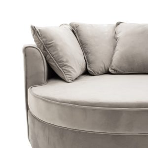 035 000038 4 Armchair-sofa pakoworld sofa round in grey velvet 123x120x85cmIndoor furniture > Sofas