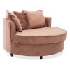 035 000040 Armchair-sofa pakoworld sofa round in grey velvet 123x120x85cmIndoor furniture > Sofas