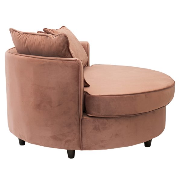 035 000040 2 Armchair-sofa pakoworld sofa round in rotten apple velvet 123x120x85cmIndoor furniture > Sofas