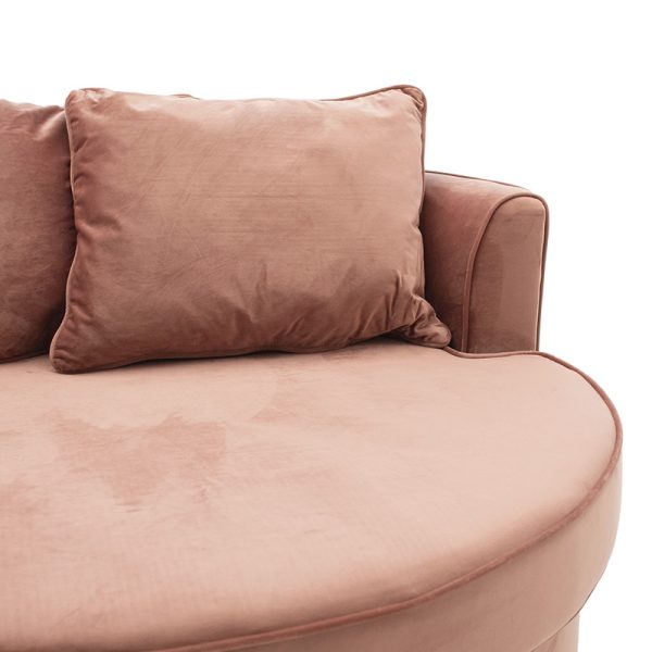 035 000040 4 Armchair-sofa pakoworld sofa round in rotten apple velvet 123x120x85cmIndoor furniture > Sofas