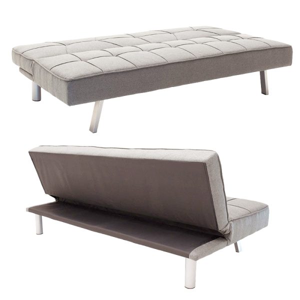 035 000061 4 3 seater sofa-bed Travis pakoworld with fabric in gray color 175x83x74cmIndoor furniture > Sofas