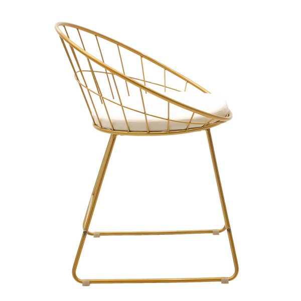 058 000021 3 Seth pakoworld chair golden metal wire with white pvc cushionIndoor furniture > Chairs