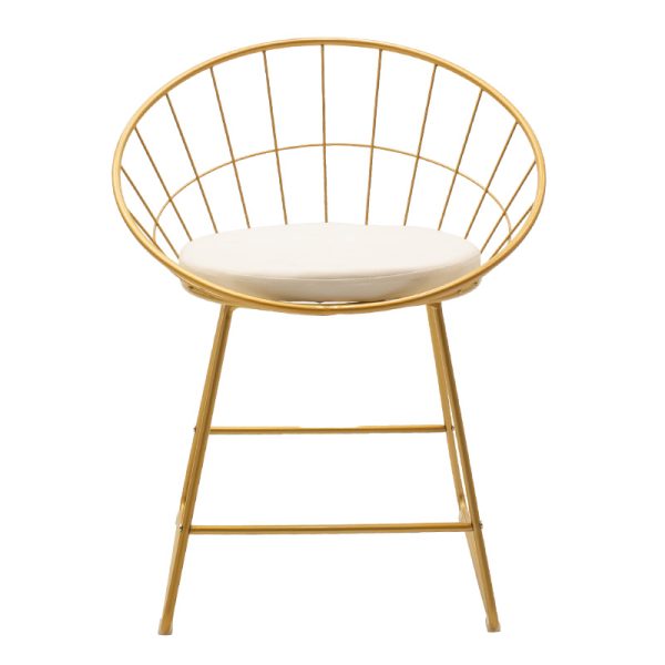 058 000021 4 Seth pakoworld chair golden metal wire with white pvc cushionIndoor furniture > Chairs