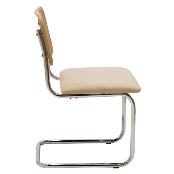 058 000056 2 Chair Lusy pakoworld pe fabric beige-chrome baseIndoor furniture > Chairs