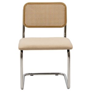 058 000056 3 Chair Lusy pakoworld pe fabric beige-chrome baseIndoor furniture > Chairs