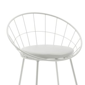 058 000060 4 Seth pakoworld bar stool white metal wire with white pvc cushionIndoor furniture > Bar stools