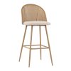 058 000062 Bar stool Kace pakoworld pe rattan natural-pu dark grey-metal black 43x55x102cmIndoor furniture > Bar stools