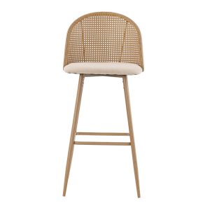 058 000062 3 Bar stool Kace pakoworld pe rattan natural-fabric natural-metal natural 43x55x102cmIndoor furniture > Bar stools