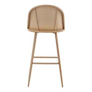 058 000062 4 Bar stool Kace pakoworld pe rattan natural-fabric natural-metal natural 43x55x102cmIndoor furniture > Bar stools