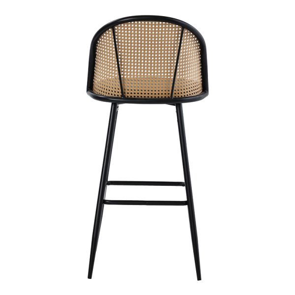 058 000063 4 Bar stool Kace pakoworld pe rattan natural-pu dark grey-metal black 43x55x102cmIndoor furniture > Bar stools
