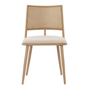 058 000064 3 Giulia chair pakoworld pe rattan fabric beige-metal natural 49x52x80cmIndoor furniture > Chairs