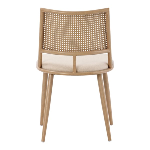 058 000064 4 Giulia chair pakoworld pe rattan fabric beige-metal natural 49x52x80cmIndoor furniture > Chairs